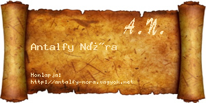 Antalfy Nóra névjegykártya